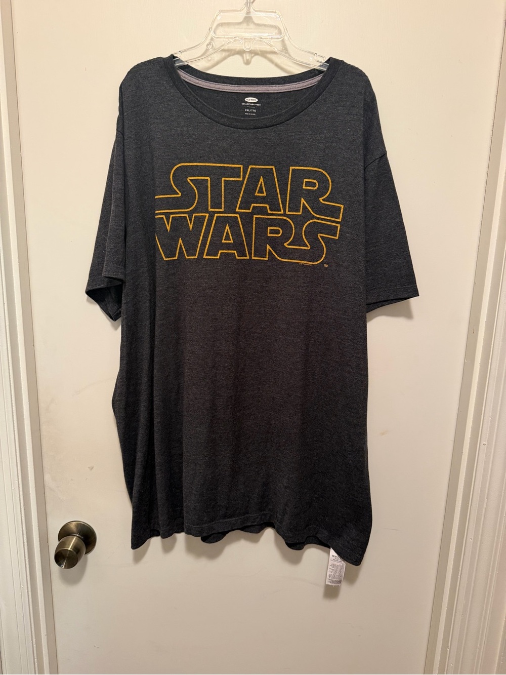 Star Wars Men's Graphic T-Shirt - Charcoal with Yellow Logo Size XXL